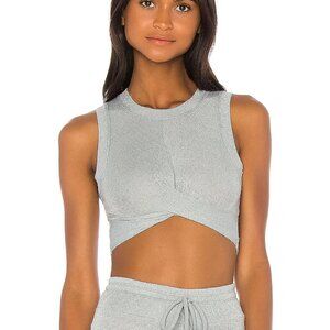 Beach Riot Riot Crop Top in Silver Size Small